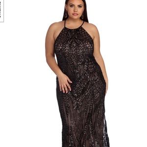 Windsor black sequin dress size 14